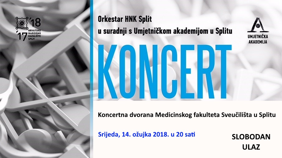 Koncert orkestra HNK Split i Umjetničke akademije@MEFST, 14.3.2018. Fotogalerija